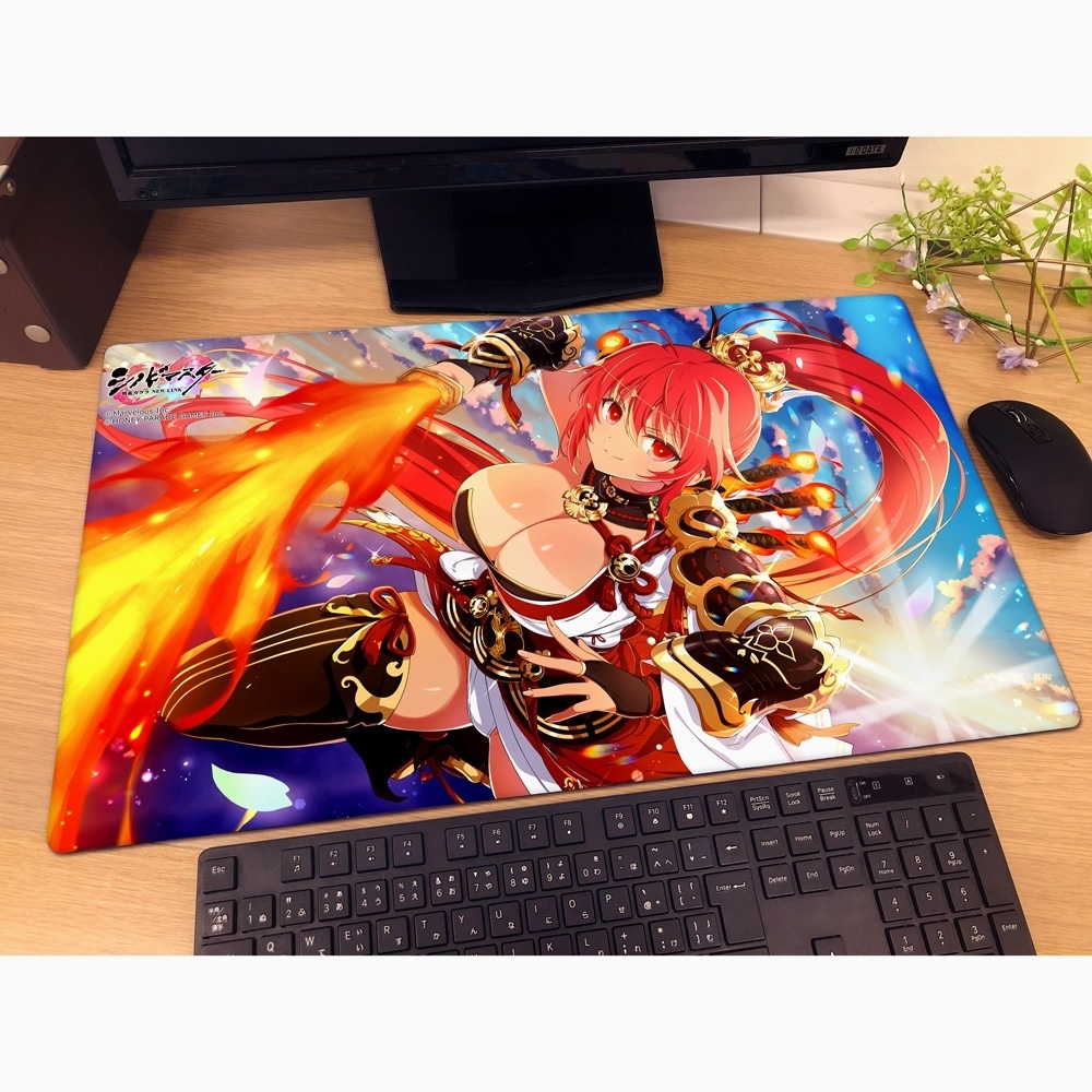 画像2: カーテン魂 シノビマスター 閃乱カグラ NEW LINK ラバーマット（焔／紅勾の焔） [Key-th] 2026年2月上旬発売予定 ≪予約商品≫